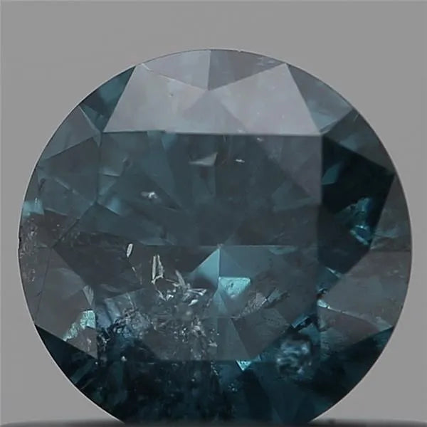 0.41ct Round Natural Diamond (Colour Fancy Vivid Blue, Clarity I2, Cut EX, IGI Certified)