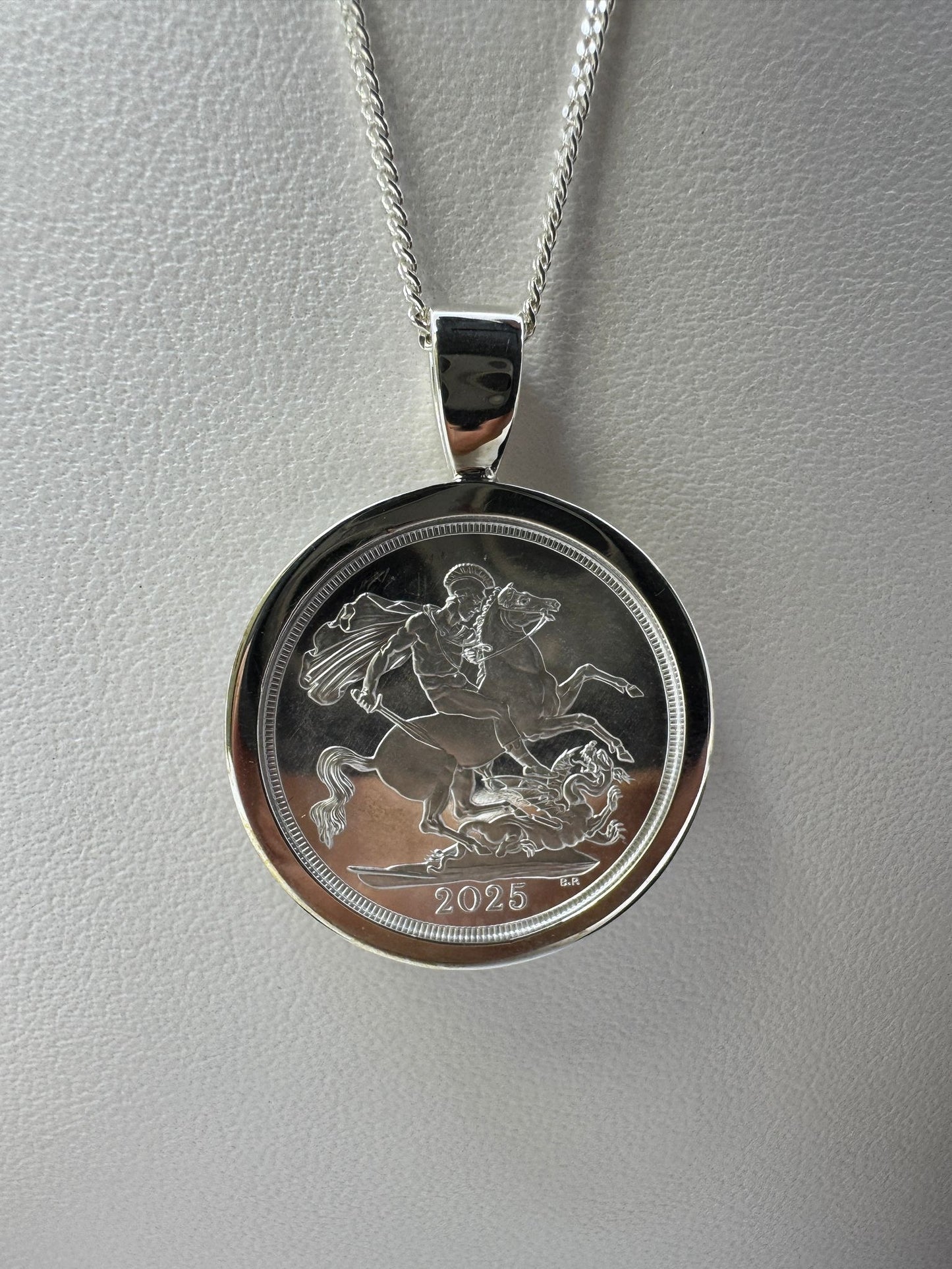 Sterling Silver Plain Full Sovereign Pendant