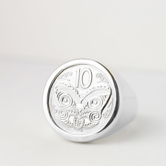 Sterling Silver 10 Cent Coin Ring