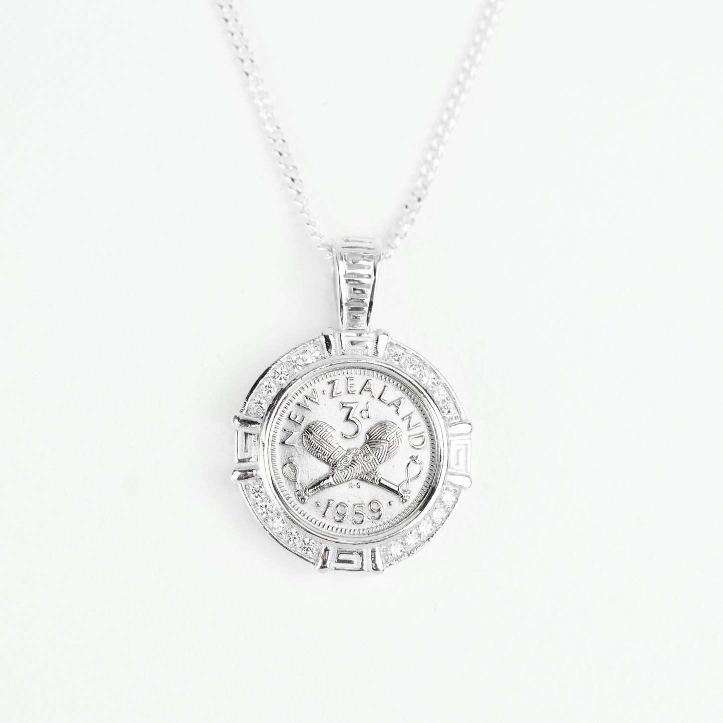 Sterling Silver 3 Pence Pendant + Chain