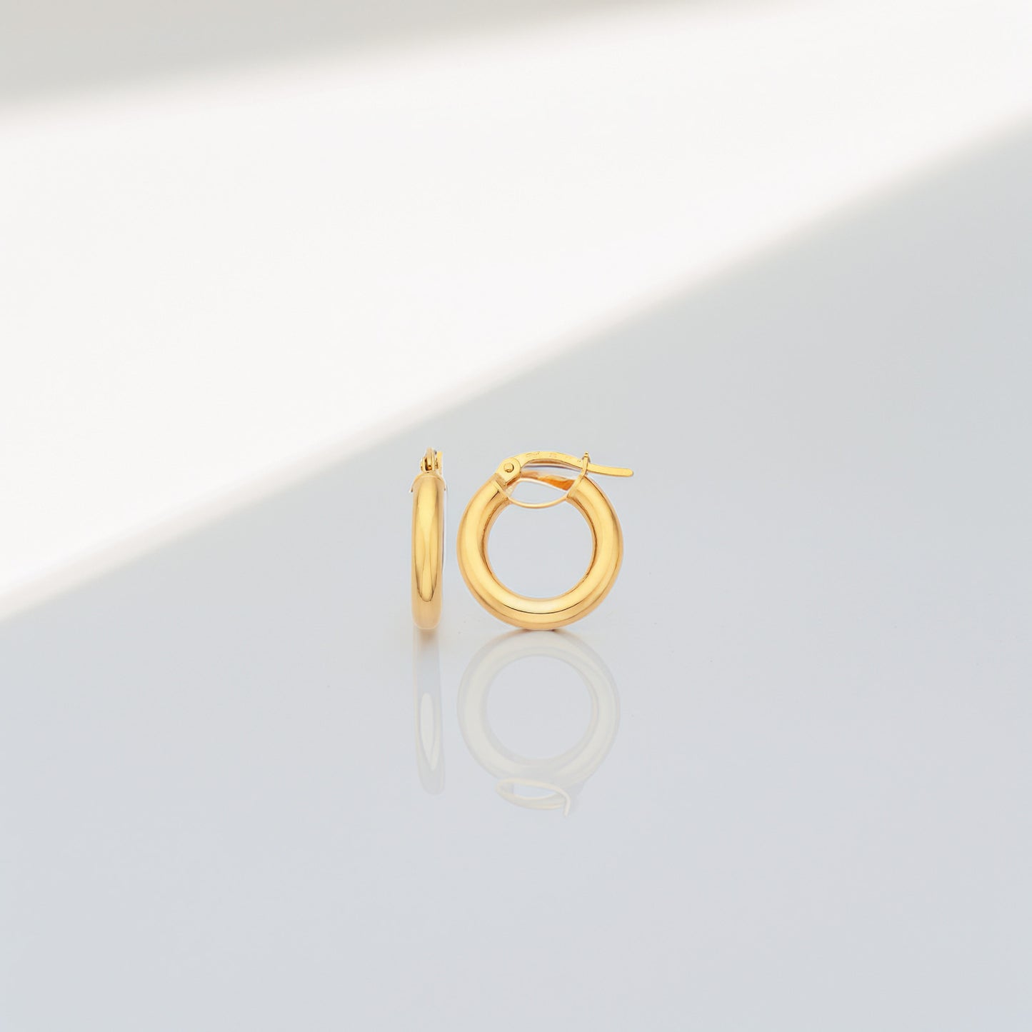 9ct Timeless Round Gold Tube Hoops