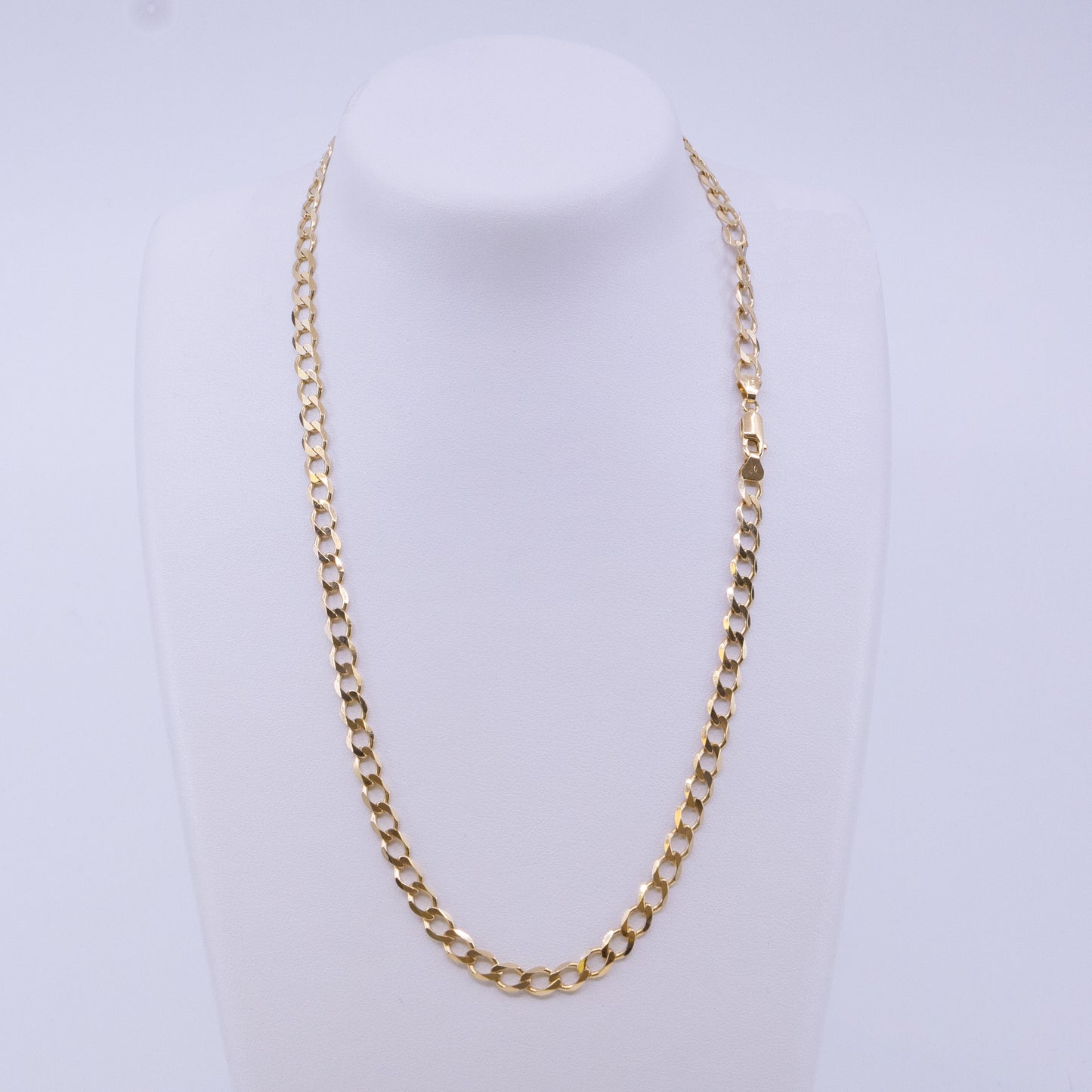 9ct Yellow Gold Six-Sided Open Curb Chain (51cm, 130 Gauge)