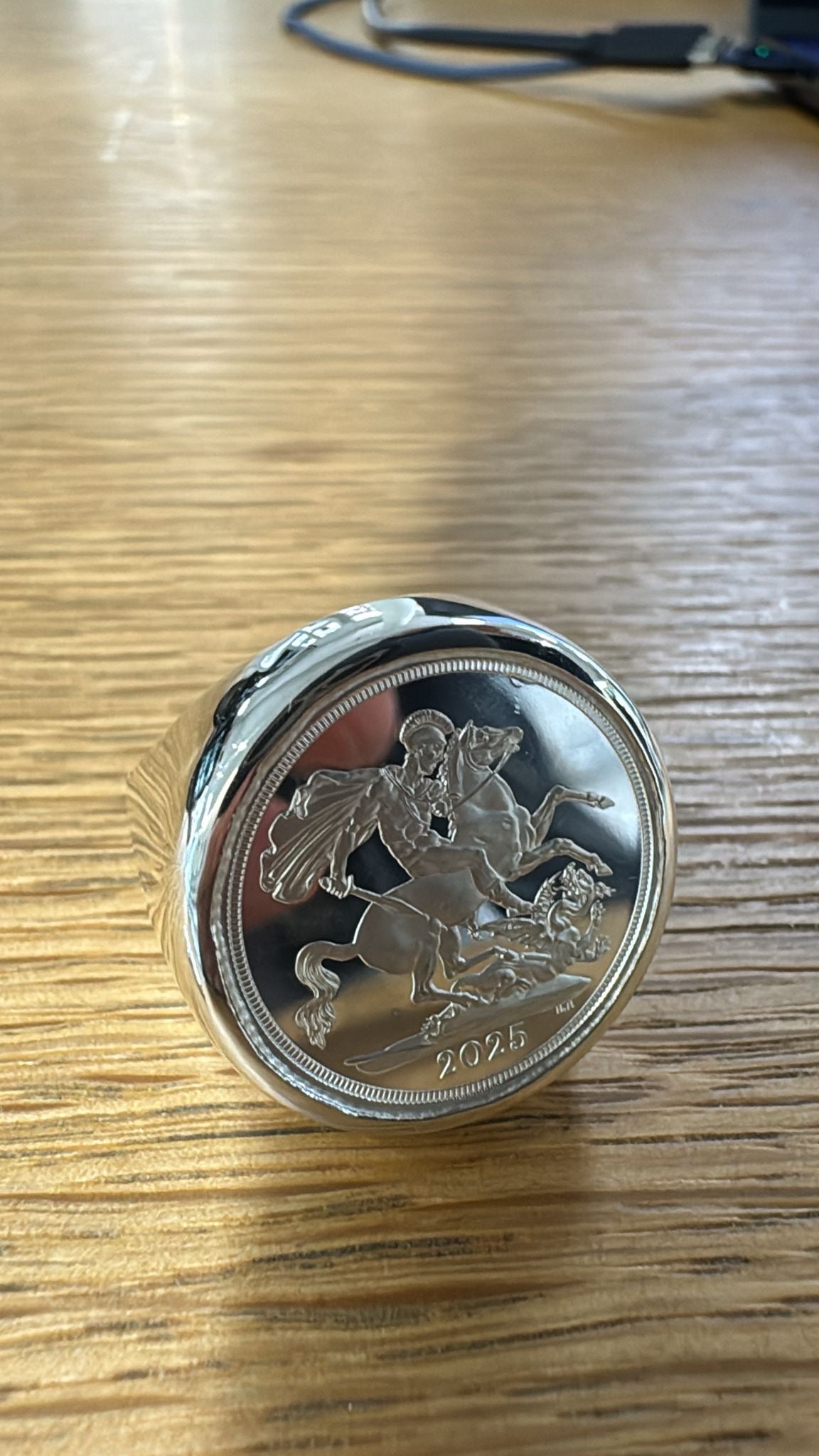 Silver Full Sovereign Plain Ring