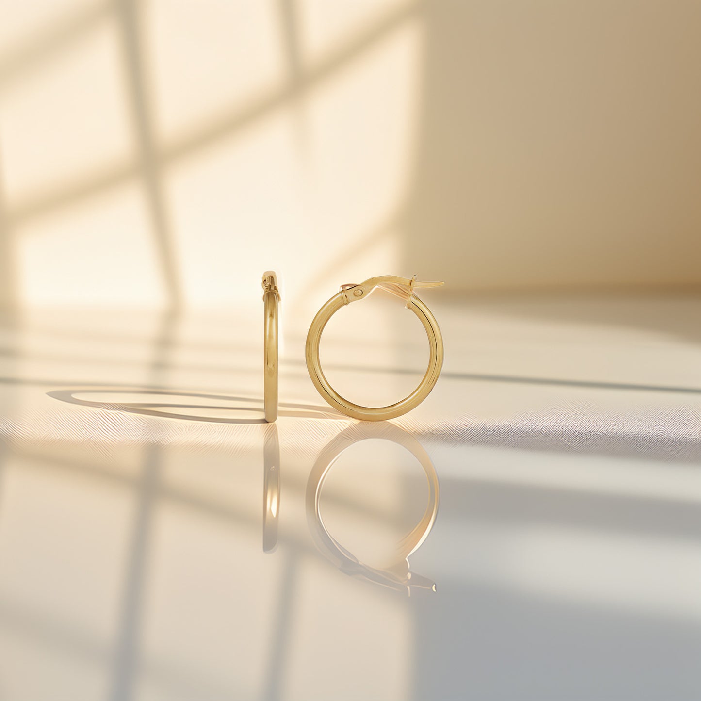 9ct Essential Gold Tube Hoops 2mm x 15mm