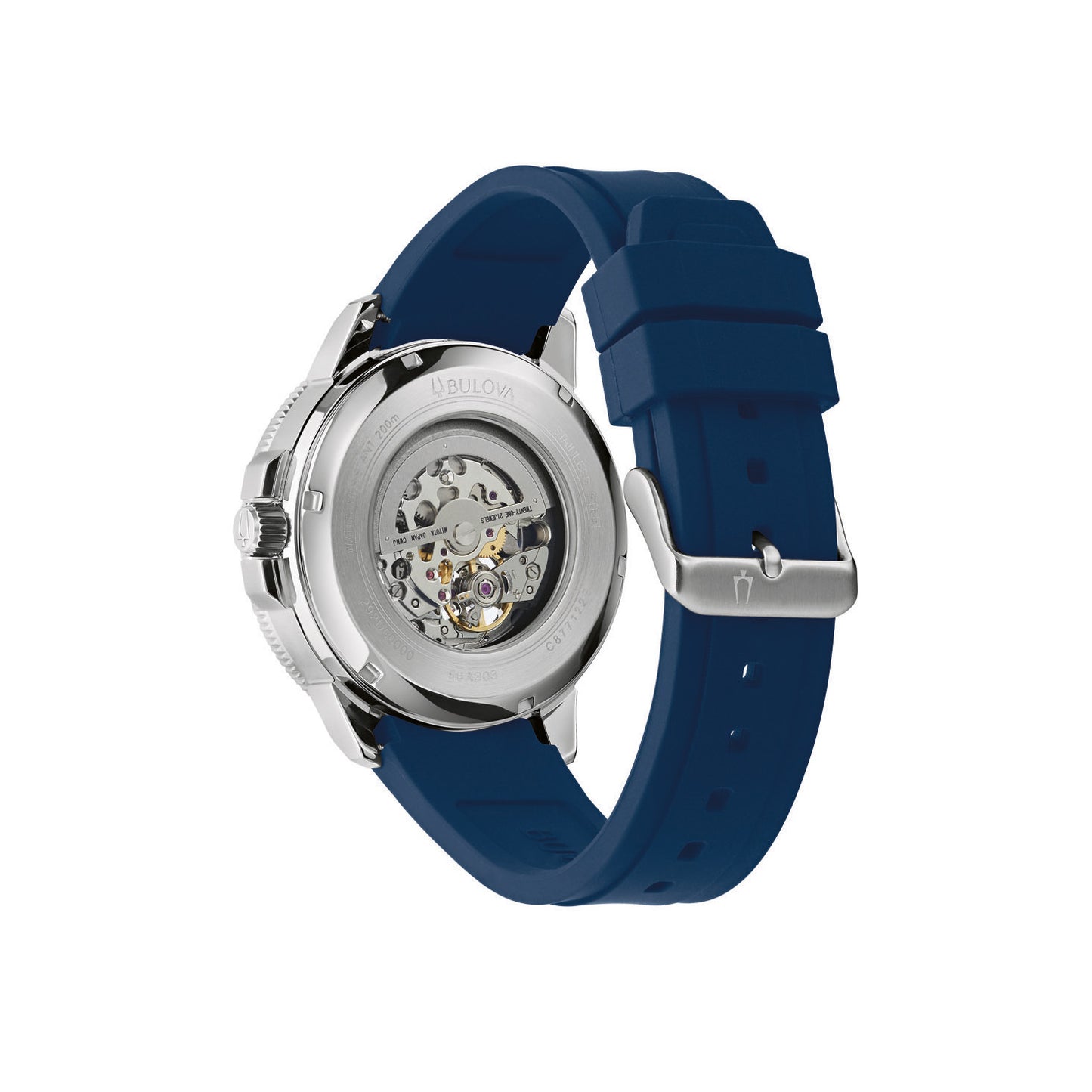 Bulova Marine Star Automatic Skeleton Deep Blue Silicone Strap