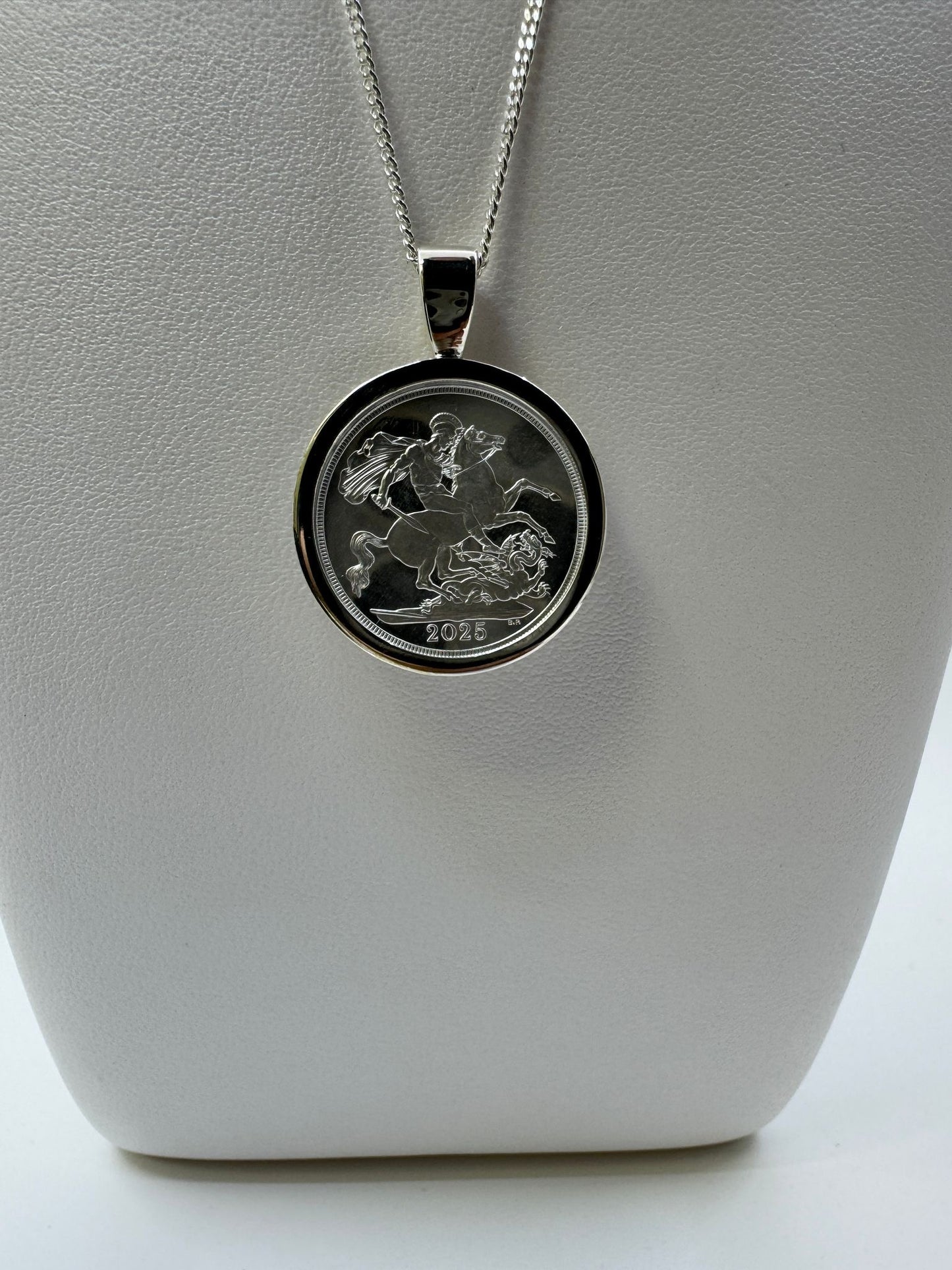 Sterling Silver Plain Full Sovereign Pendant