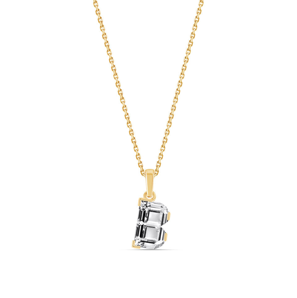 9ct Custom Diamond Letter Necklace With Chain
