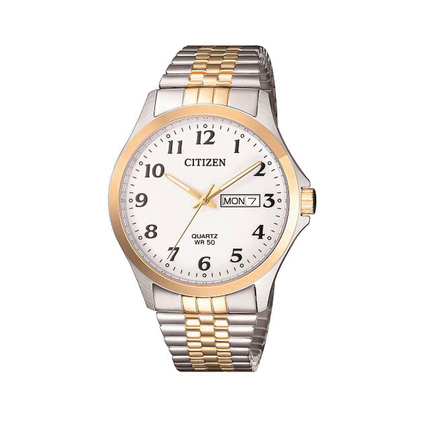 Citizen Quartz White Dial Two‑Tone Men’s Watch