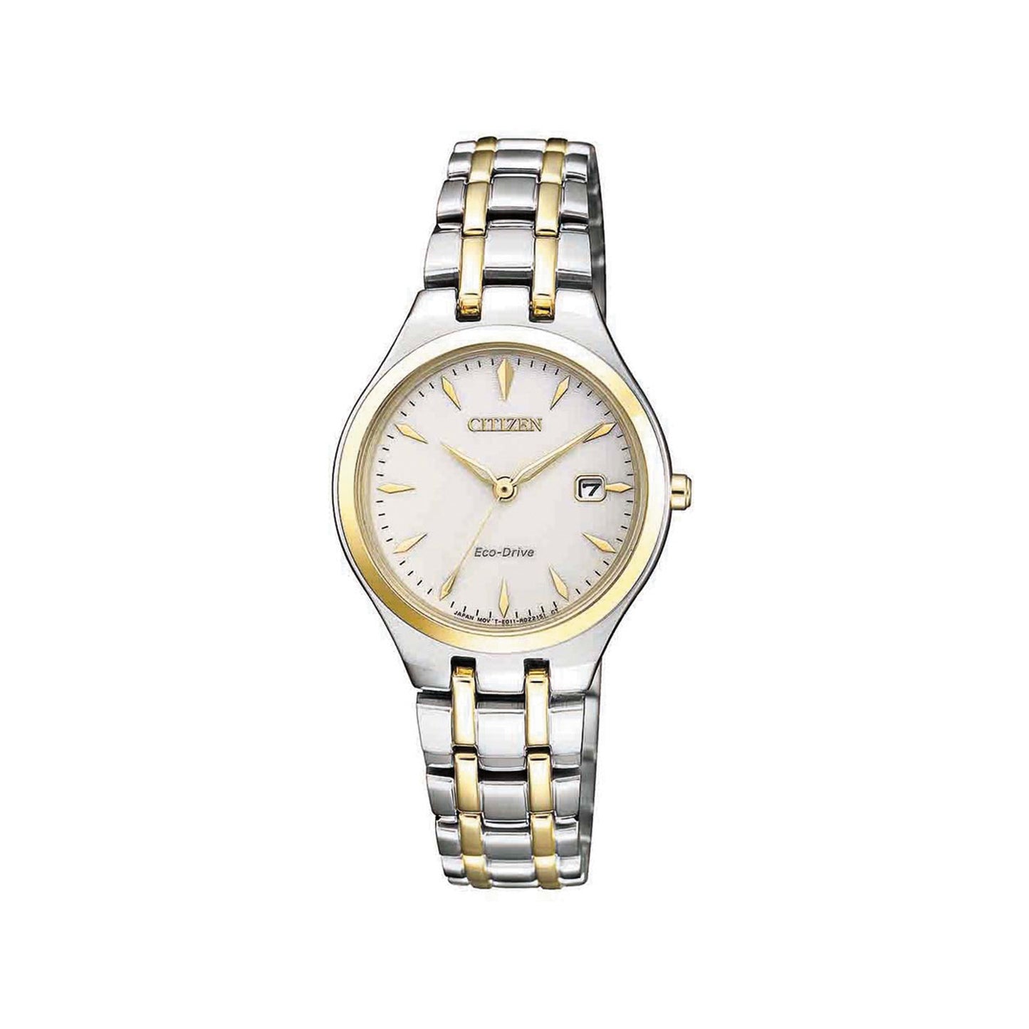 Citizen Eco‑Drive Elegance Two‑Tone White Dial Ladies Watch