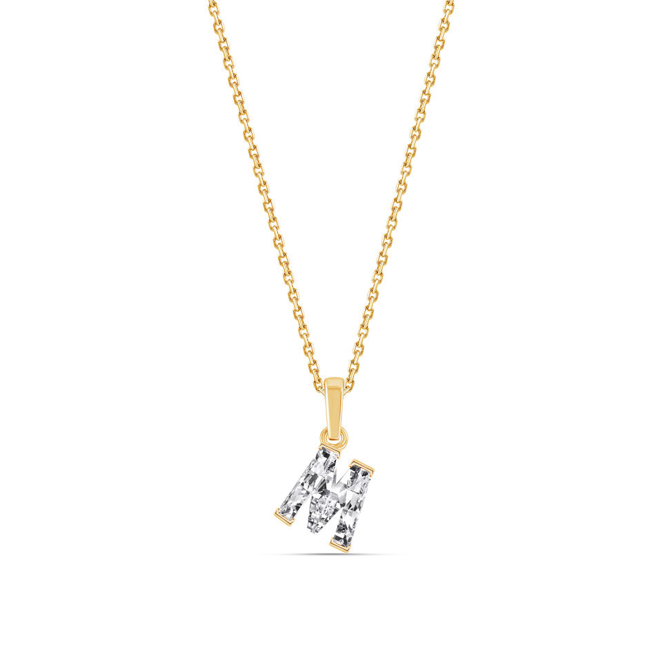9ct Custom Diamond Letter Necklace With Chain