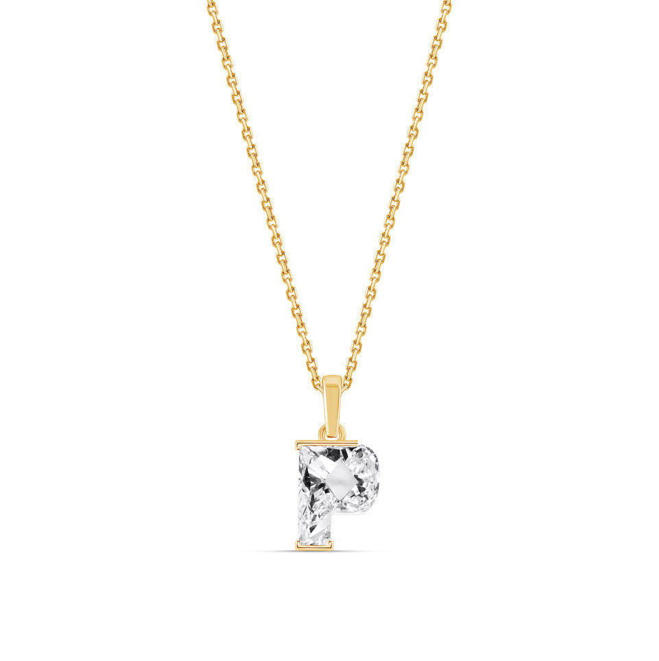 9ct Custom Diamond Letter Necklace With Chain
