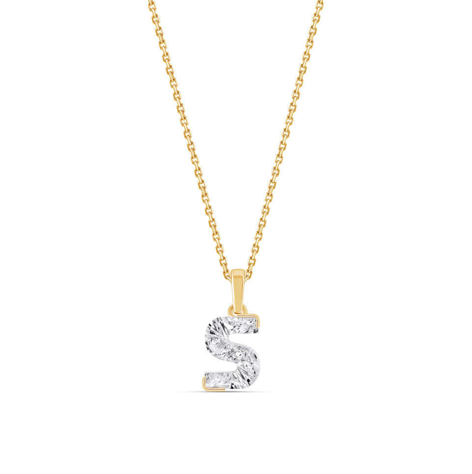 9ct Custom Diamond Letter Necklace With Chain