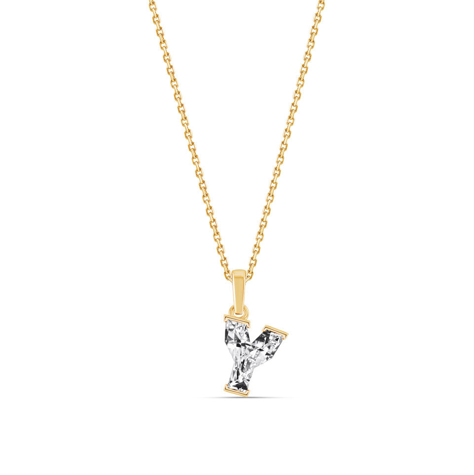 9ct Custom Diamond Letter Necklace With Chain