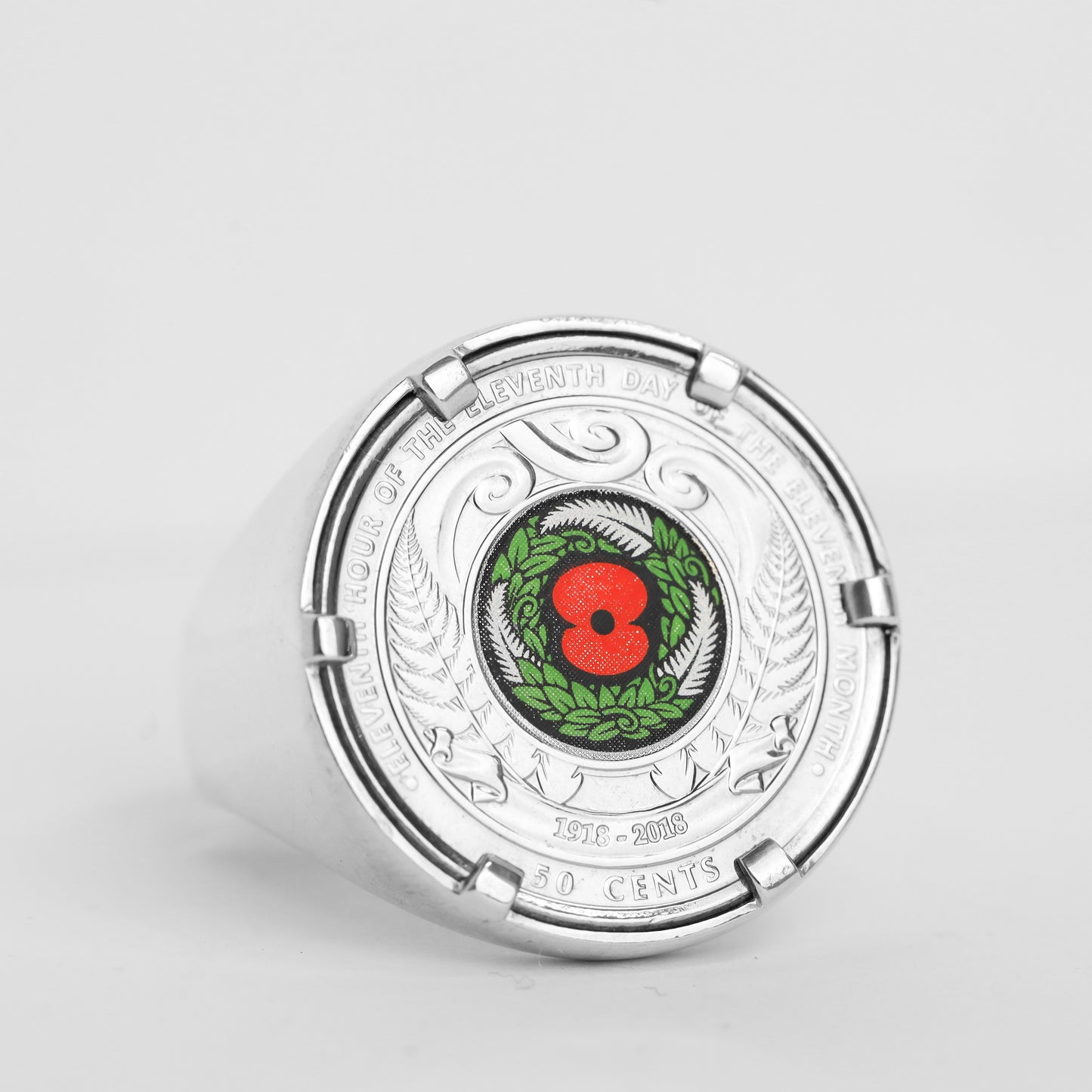 NZ Armistice Poppy Claw Setting Ring
