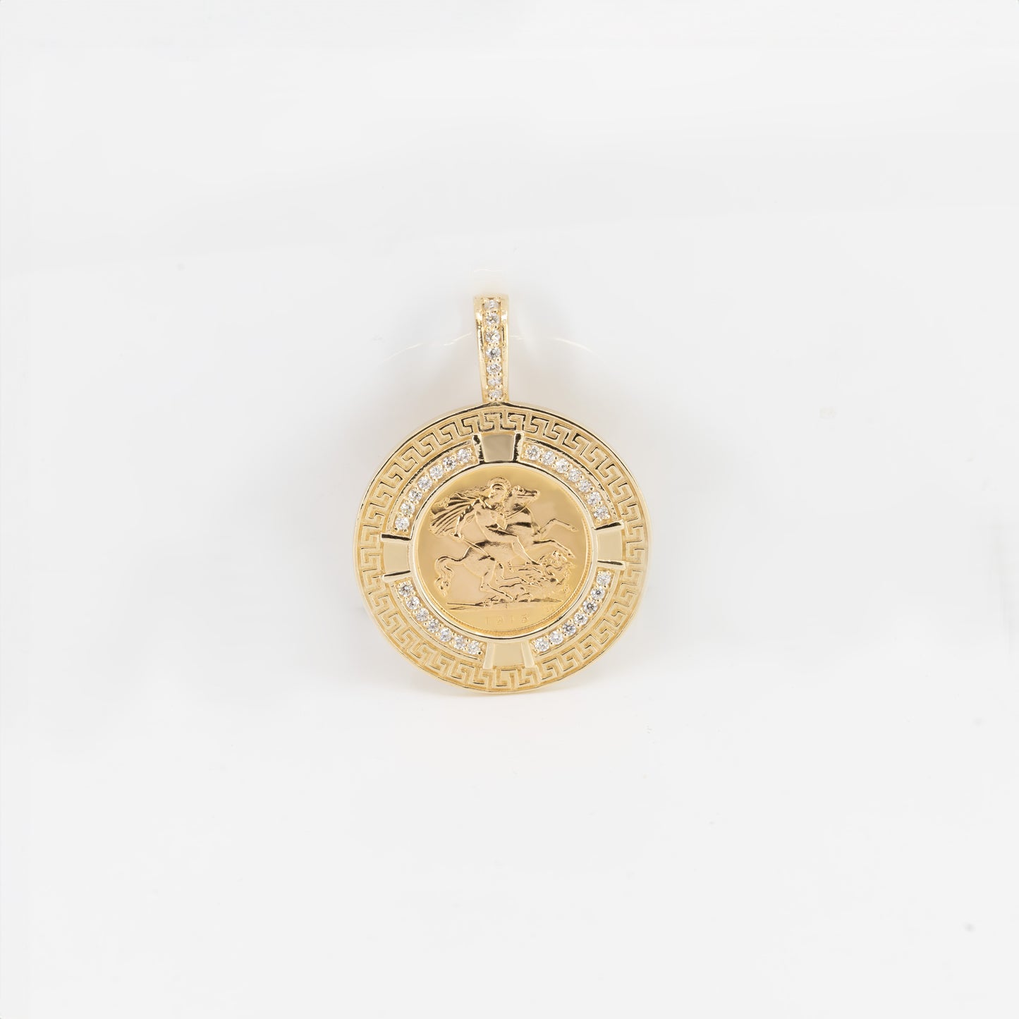 9ct Half Sovereign Greek Key Half Payment