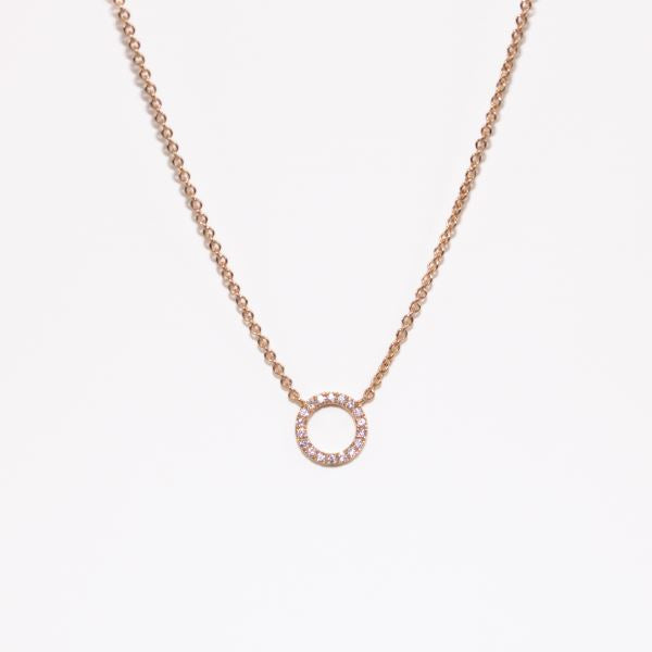 9ct Diamond-Accented Circle Pendant