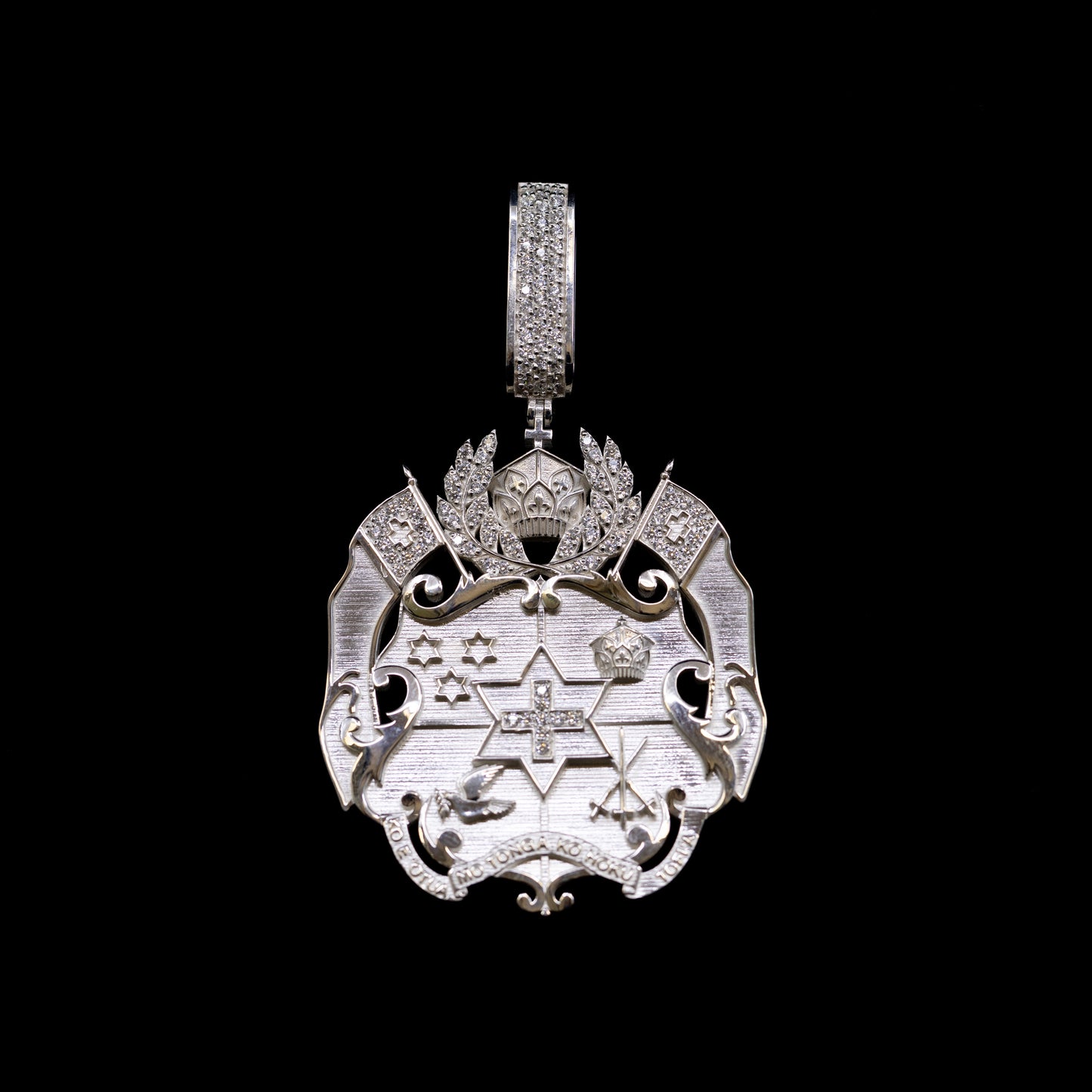 Sterling Silver Tongan Coat of Arms Pendant