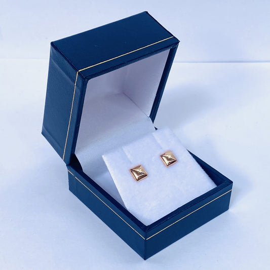 9ct Rose Gold Square Studs