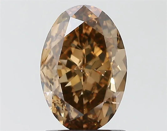 1.50ct Oval Natural Diamond (Colour Fancy Dark Orangey Brown, Clarity SI1, GIA Certified)