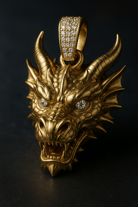 9ct Fortune Dragon Pendant