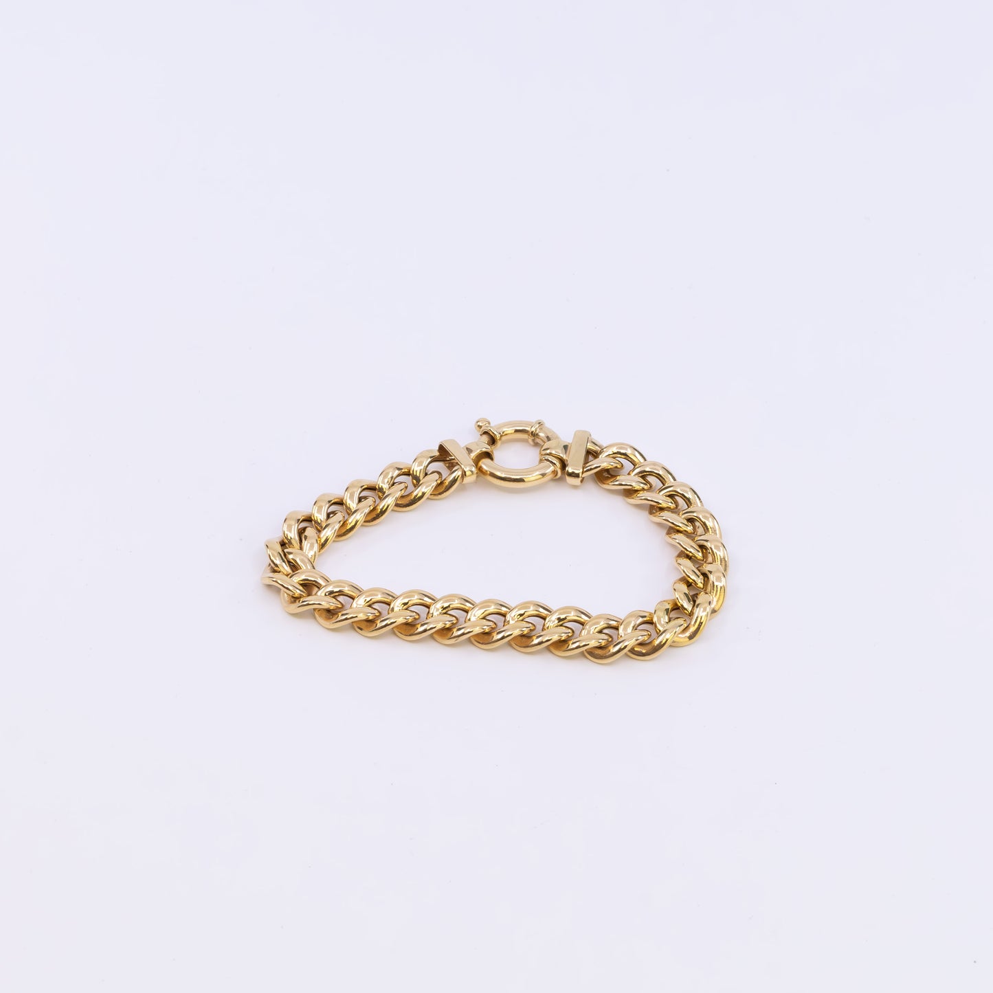 9ct Gold Hollow Curb Bracelet 19cm