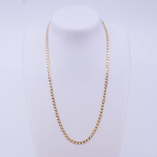 9ct Yellow Gold Six-Sided Open Curb Chain (51cm, 100 Gauge)
