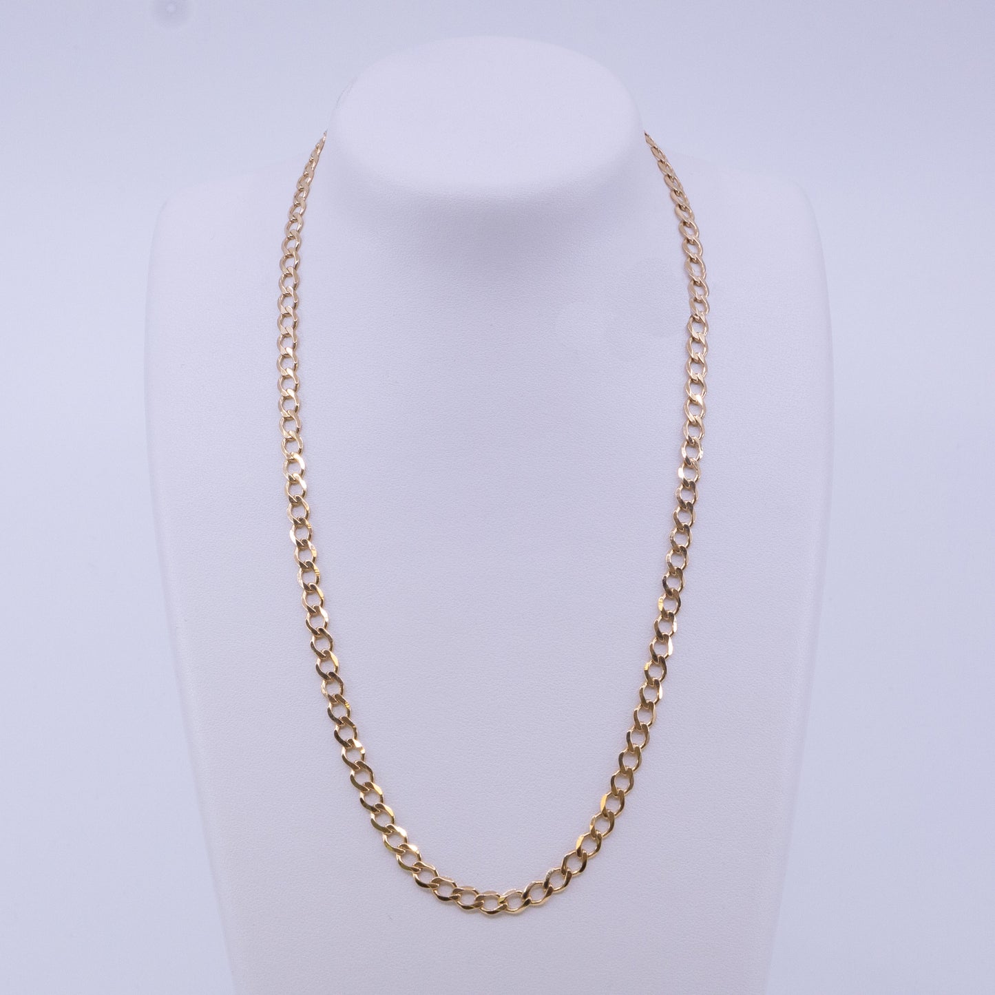 9ct Yellow Gold Six-Sided Open Curb Chain (51cm, 115 Gauge)