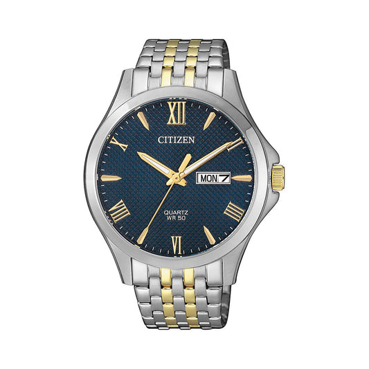 Citizen Quartz Two‑Tone Blue Dial Men’s Watch