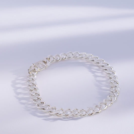 Sterling Silver Curb Link Bracelet With Special Clasp