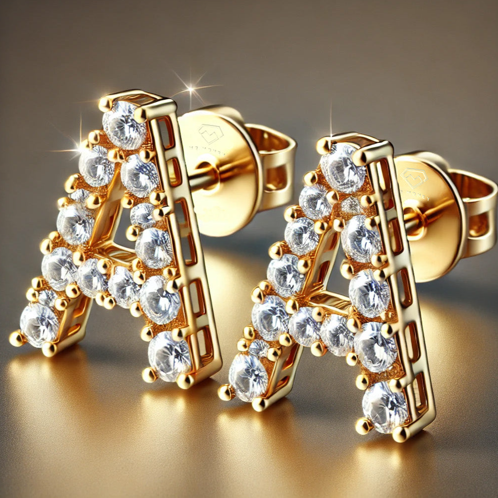 9ct Custom Letter Earring Studs