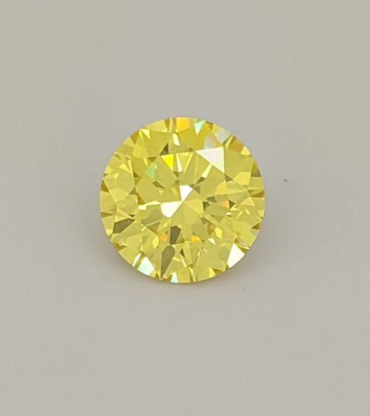 2.15ct Round Natural Diamond (Fancy Intense Yellow, Clarity VVS1, Cut EX, GIA)