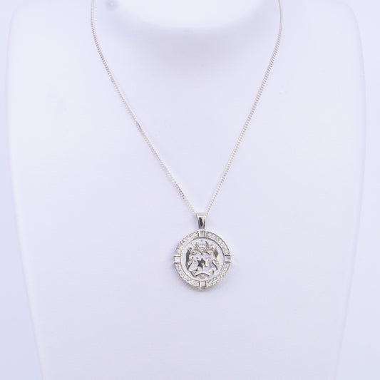 Sterling Silver Tongan Pendant With CZ