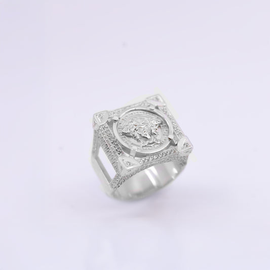 Sterling Silver Boss Medusa Ring