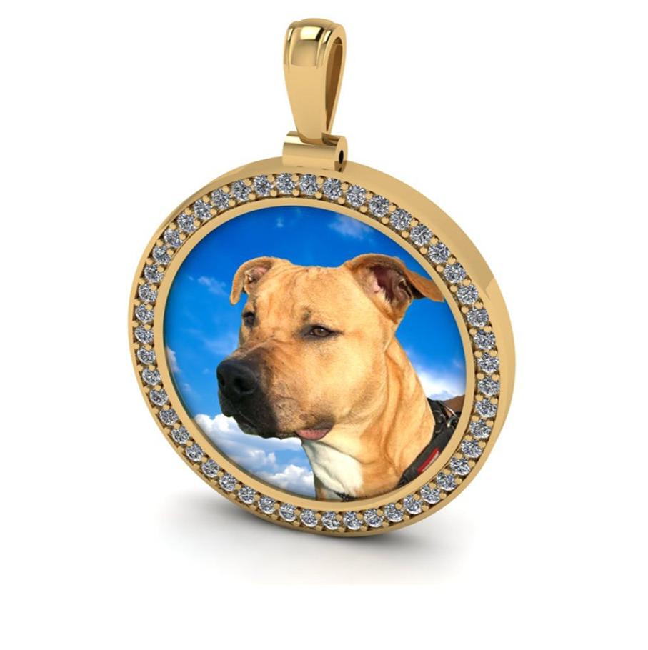 9ct Custom Dog Pendant With Diamonds