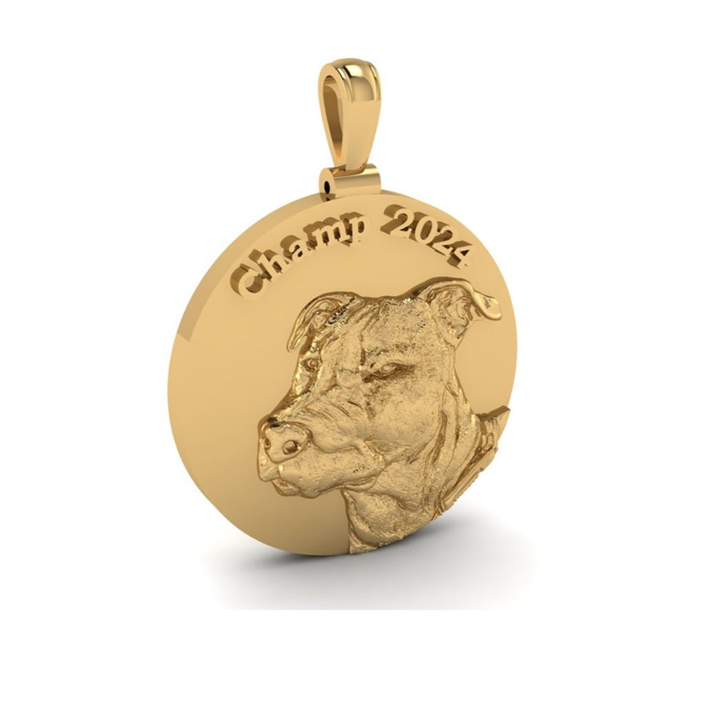 9ct Custom Dog Pendant With Diamonds