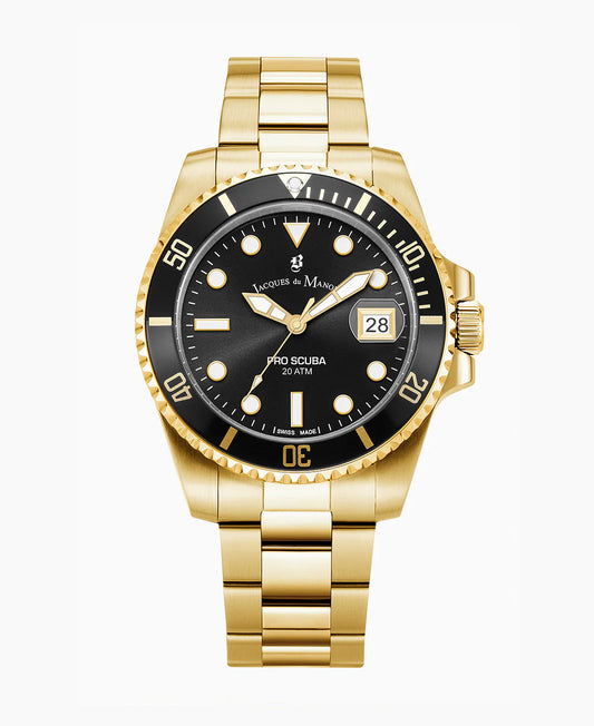 PRO SCUBA 43 Three-hands Date Gold-tone Black dial