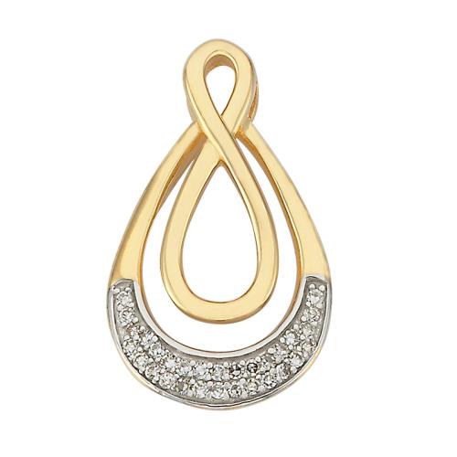 9ct Infinity Teardrop Pendant With Diamond Accents