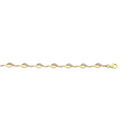 9ct Two Tone Diamond Bracelet