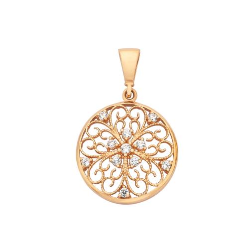 9ct Filigree Pendant With CZ