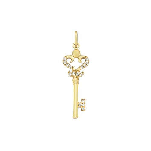 9ct Treasure Key Pendant With Diamonds