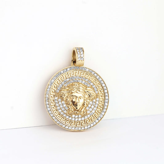 9ct Medusa Iced Out Pendant