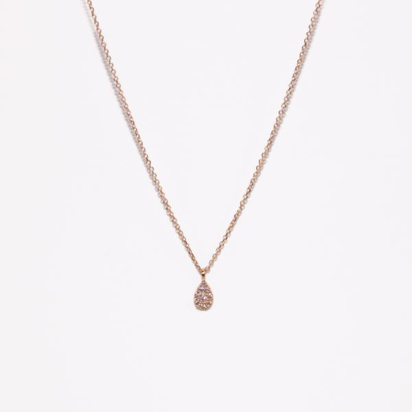 9ct Teardrop Necklace with Diamonds