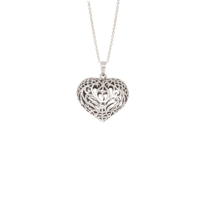 Sterling Silver Filigree Heart Pendant