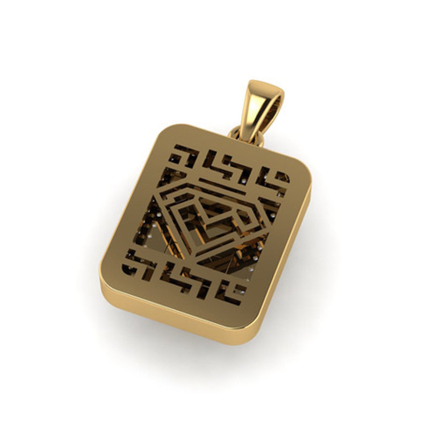 9ct Gold Pamp Bar Petite Pendant With Diamonds