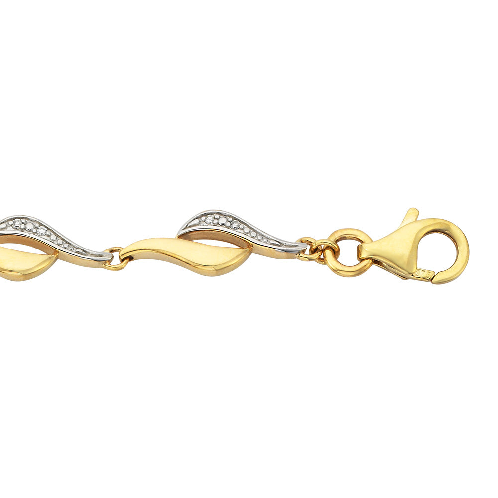 9ct Two Tone Diamond Bracelet