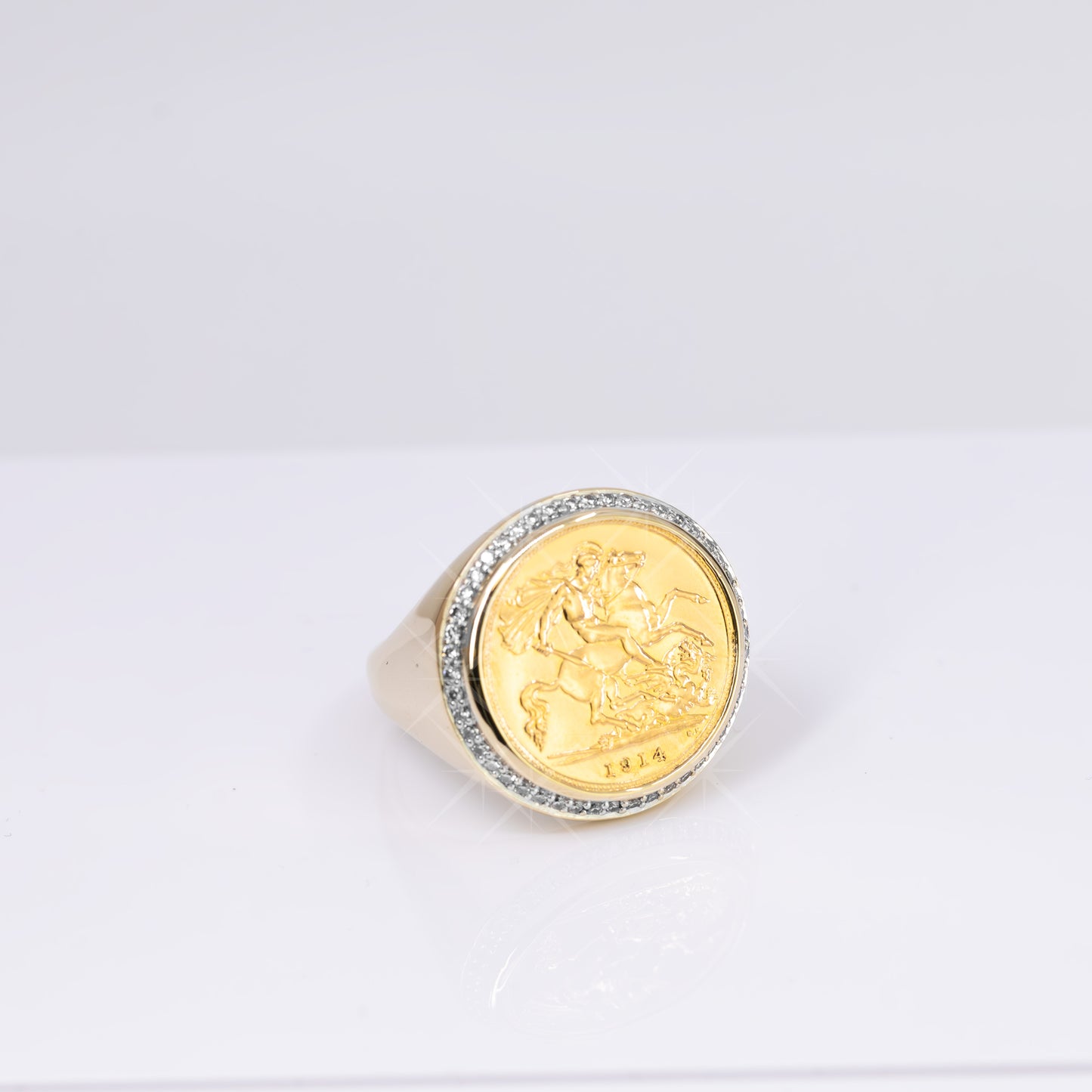 9ct Half Sovereign With Diamonds