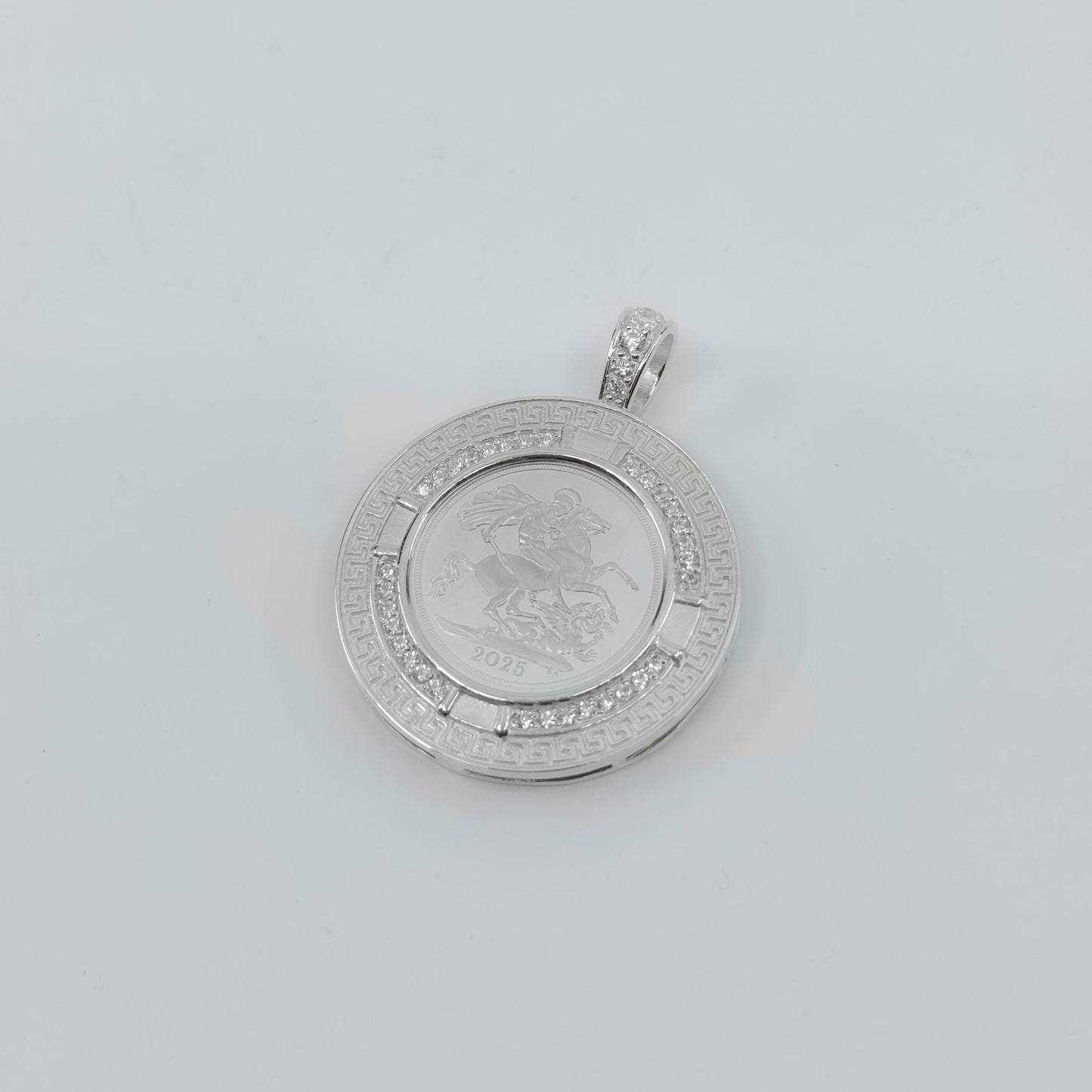 Full Sovereign Pendant With Greek Key Border