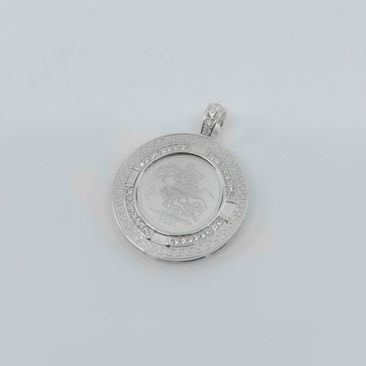 Full Sovereign Pendant With Greek Key Border